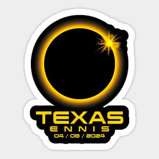 Ennis Texas Tx Total Solar Eclipse 2024 Sticker